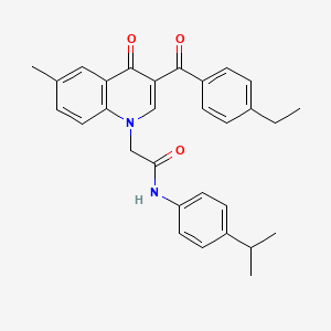 molecular formula C30H30N2O3 B3015015 2-(3-(4-ethylbenzoyl)-6-methyl-4-oxoquinolin-1(4H)-yl)-N-(4-isopropylphenyl)acetamide CAS No. 898342-81-9