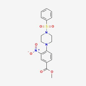 Methyl 3-nitro-4-[4-(phenylsulfonyl)piperazino]benzenecarboxylate
