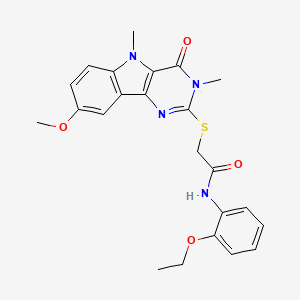 molecular formula C23H24N4O4S B3015017 N-(3-chlorophenyl)-2-{3-[(3-ethyl-1,2,4-oxadiazol-5-yl)methyl]-4-oxo-3,4-dihydro-5H-pyrimido[5,4-b]indol-5-yl}acetamide CAS No. 1112374-98-7