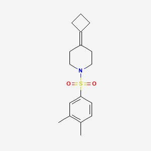 molecular formula C17H23NO2S B3015023 4-Cyclobutylidene-1-(3,4-dimethylphenyl)sulfonylpiperidine CAS No. 2319640-37-2