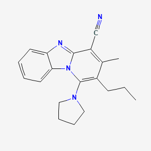 molecular formula C20H22N4 B3015039 3-甲基-2-丙基-1-吡咯烷-1-基吡啶并[1,2-a]苯并咪唑-4-腈 CAS No. 849000-97-1