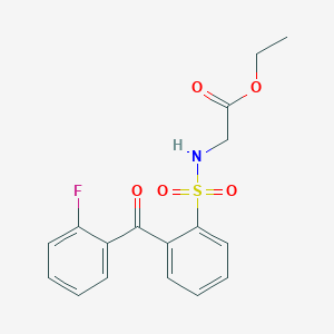 molecular formula C17H16FNO5S B3015057 2-[2-(2-氟苯甲酰)苯磺酰氨基]乙酸乙酯 CAS No. 1923126-95-7