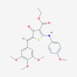 molecular formula C24H25NO7S B301506 ethyl (5Z)-2-(4-methoxyanilino)-4-oxo-5-[(3,4,5-trimethoxyphenyl)methylidene]thiophene-3-carboxylate 