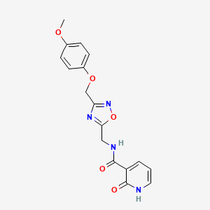 N-((3-((4-methoxyphenoxy)methyl)-1,2,4-oxadiazol-5-yl)methyl)-2-oxo-1,2-dihydropyridine-3-carboxamide