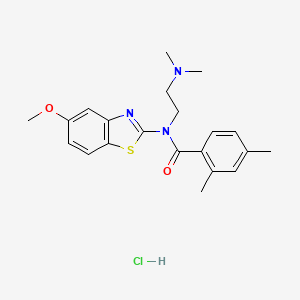 molecular formula C21H26ClN3O2S B3015067 N-(2-(dimethylamino)ethyl)-N-(5-methoxybenzo[d]thiazol-2-yl)-2,4-dimethylbenzamide hydrochloride CAS No. 1216662-82-6