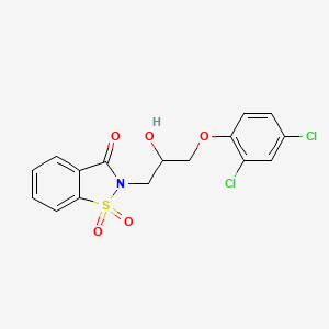 molecular formula C16H13Cl2NO5S B3015071 2-(3-(2,4-dichlorophenoxy)-2-hydroxypropyl)benzo[d]isothiazol-3(2H)-one 1,1-dioxide CAS No. 540770-85-2