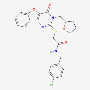 N-(4-chlorobenzyl)-2-{[4-oxo-3-(tetrahydrofuran-2-ylmethyl)-3,4-dihydro[1]benzofuro[3,2-d]pyrimidin-2-yl]sulfanyl}acetamide