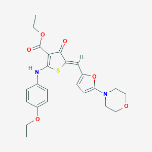 ethyl (5Z)-2-(4-ethoxyanilino)-5-[(5-morpholin-4-ylfuran-2-yl)methylidene]-4-oxothiophene-3-carboxylate