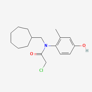 molecular formula C17H24ClNO2 B3015082 2-Chloro-N-(cycloheptylmethyl)-N-(4-hydroxy-2-methylphenyl)acetamide CAS No. 1397197-41-9