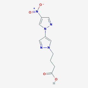 molecular formula C10H11N5O4 B3015085 4-[4-(4-Nitropyrazol-1-yl)pyrazol-1-yl]butanoic acid CAS No. 2054953-27-2