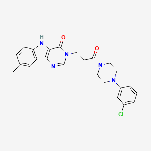3-(3-(4-(3-chlorophenyl)piperazin-1-yl)-3-oxopropyl)-8-methyl-3H-pyrimido[5,4-b]indol-4(5H)-one