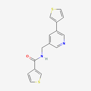 molecular formula C15H12N2OS2 B3015089 N-((5-(噻吩-3-基)吡啶-3-基)甲基)噻吩-3-甲酰胺 CAS No. 1705881-37-3