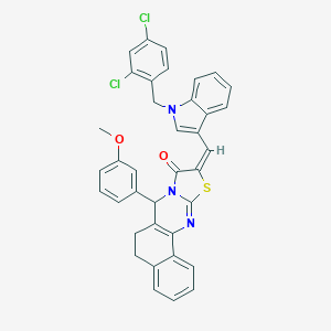molecular formula C37H27Cl2N3O2S B301509 10-{[1-(2,4-dichlorobenzyl)-1H-indol-3-yl]methylene}-7-(3-methoxyphenyl)-5,7-dihydro-6H-benzo[h][1,3]thiazolo[2,3-b]quinazolin-9(10H)-one 