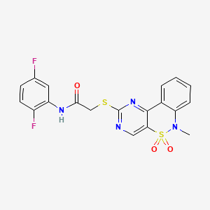 N-(2,5-difluorophenyl)-2-((6-methyl-5,5-dioxido-6H-benzo[c]pyrimido[4,5-e][1,2]thiazin-2-yl)thio)acetamide