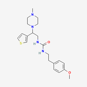molecular formula C21H30N4O2S B3015097 1-(4-Methoxyphenethyl)-3-(2-(4-methylpiperazin-1-yl)-2-(thiophen-3-yl)ethyl)urea CAS No. 1105238-37-6