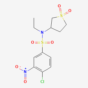 4-chloro-N-(1,1-dioxo-1lambda6-thiolan-3-yl)-N-ethyl-3-nitrobenzene-1-sulfonamide