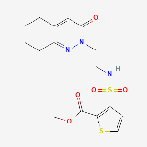 molecular formula C16H19N3O5S2 B3015102 methyl 3-(N-(2-(3-oxo-5,6,7,8-tetrahydrocinnolin-2(3H)-yl)ethyl)sulfamoyl)thiophene-2-carboxylate CAS No. 2097857-13-9