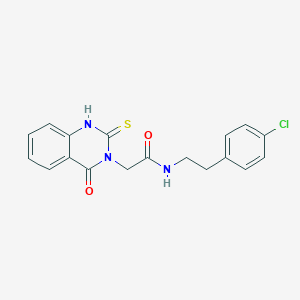 molecular formula C18H16ClN3O2S B3015103 N-[2-(4-chlorophenyl)ethyl]-2-(4-oxo-2-sulfanylidene-1H-quinazolin-3-yl)acetamide CAS No. 422528-05-0