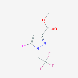 molecular formula C7H6F3IN2O2 B3015104 Methyl 5-iodo-1-(2,2,2-trifluoroethyl)pyrazole-3-carboxylate CAS No. 2226182-34-7