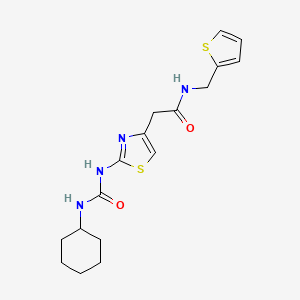 2-(2-(3-cyclohexylureido)thiazol-4-yl)-N-(thiophen-2-ylmethyl)acetamide