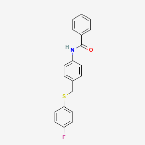 molecular formula C20H16FNOS B3015112 N-(4-{[(4-fluorophenyl)sulfanyl]methyl}phenyl)benzenecarboxamide CAS No. 338398-75-7