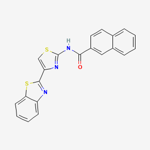 N-[4-(1,3-benzothiazol-2-yl)-1,3-thiazol-2-yl]naphthalene-2-carboxamide