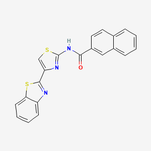 molecular formula C21H13N3OS2 B3015125 N-[4-(1,3-苯并噻唑-2-基)-1,3-噻唑-2-基]萘-2-甲酰胺 CAS No. 477327-10-9