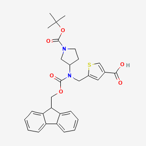5-[[9H-Fluoren-9-ylmethoxycarbonyl-[1-[(2-methylpropan-2-yl)oxycarbonyl]pyrrolidin-3-yl]amino]methyl]thiophene-3-carboxylic acid