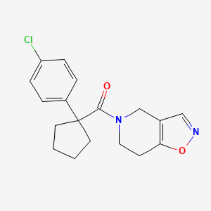 molecular formula C18H19ClN2O2 B3015129 (1-(4-chlorophenyl)cyclopentyl)(6,7-dihydroisoxazolo[4,5-c]pyridin-5(4H)-yl)methanone CAS No. 2034355-76-3