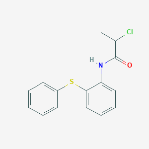 molecular formula C15H14ClNOS B3015132 2-chloro-N-[2-(phenylsulfanyl)phenyl]propanamide CAS No. 879319-04-7