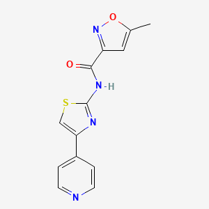 molecular formula C13H10N4O2S B3015134 5-methyl-N-(4-(pyridin-4-yl)thiazol-2-yl)isoxazole-3-carboxamide CAS No. 941909-38-2