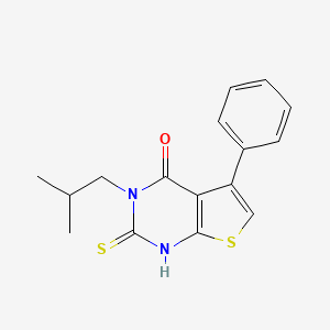 3-(2-methylpropyl)-5-phenyl-2-sulfanylidene-1H-thieno[2,3-d]pyrimidin-4-one