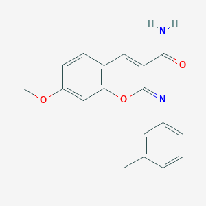 molecular formula C18H16N2O3 B3015139 7-Methoxy-2-(3-methylphenyl)iminochromene-3-carboxamide CAS No. 866349-15-7