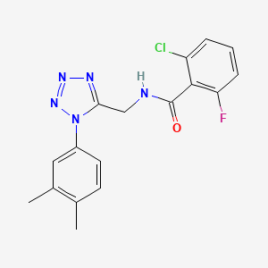 2-chloro-N-((1-(3,4-dimethylphenyl)-1H-tetrazol-5-yl)methyl)-6-fluorobenzamide