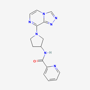 molecular formula C15H15N7O B3015167 N-(1-([1,2,4]triazolo[4,3-a]pyrazin-8-yl)pyrrolidin-3-yl)picolinamide CAS No. 2034382-84-6