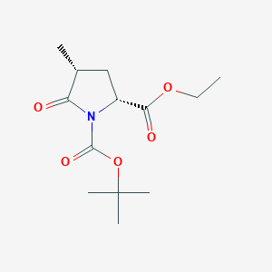 molecular formula C13H21NO5 B3015179 Ethyl (2r,4r)-1-boc-4-methyl-5-oxopyrrolidine-2-carboxylate CAS No. 871727-75-2