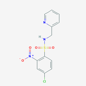 molecular formula C12H10ClN3O4S B3015181 ((4-氯-2-硝基苯)磺酰)(2-吡啶甲基)胺 CAS No. 1022730-31-9