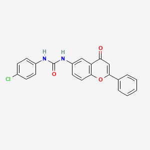 molecular formula C22H15ClN2O3 B3015183 1-(4-chlorophenyl)-3-(4-oxo-2-phenyl-4H-chromen-6-yl)urea CAS No. 923211-08-9