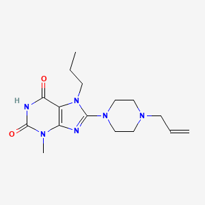 molecular formula C16H24N6O2 B3015188 3-甲基-8-(4-丙-2-烯基哌嗪-1-基)-7-丙基嘌呤-2,6-二酮 CAS No. 887029-99-4