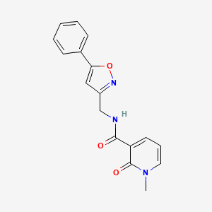 molecular formula C17H15N3O3 B3015199 1-methyl-2-oxo-N-((5-phenylisoxazol-3-yl)methyl)-1,2-dihydropyridine-3-carboxamide CAS No. 1210495-10-5