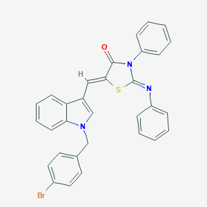 molecular formula C31H22BrN3OS B301520 5-{[1-(4-bromobenzyl)-1H-indol-3-yl]methylene}-3-phenyl-2-(phenylimino)-1,3-thiazolidin-4-one 