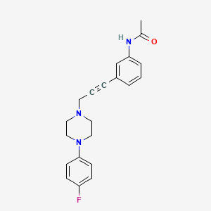 molecular formula C21H22FN3O B3015203 N-(3-{3-[4-(4-fluorophenyl)piperazino]-1-propynyl}phenyl)acetamide CAS No. 900015-38-5