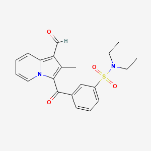 molecular formula C21H22N2O4S B3015207 N,N-diethyl-3-(1-formyl-2-methylindolizine-3-carbonyl)benzenesulfonamide CAS No. 685891-08-1