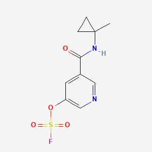 molecular formula C10H11FN2O4S B3015209 3-Fluorosulfonyloxy-5-[(1-methylcyclopropyl)carbamoyl]pyridine CAS No. 2418734-06-0