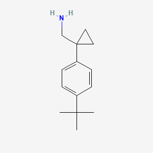 molecular formula C14H21N B3015210 1-[4-(叔丁基)苯基]环丙烷-1-甲胺 CAS No. 211315-08-1