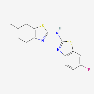 molecular formula C15H14FN3S2 B3015247 6-fluoro-N-(6-methyl-4,5,6,7-tetrahydrobenzo[d]thiazol-2-yl)benzo[d]thiazol-2-amine CAS No. 862976-07-6