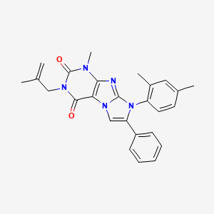 molecular formula C26H25N5O2 B3015255 8-(2,4-二甲苯基)-1-甲基-3-(2-甲基烯丙基)-7-苯基-1H-咪唑并[2,1-f]嘌呤-2,4(3H,8H)-二酮 CAS No. 904372-88-9