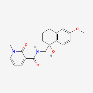 molecular formula C19H22N2O4 B3015265 N-((1-hydroxy-6-methoxy-1,2,3,4-tetrahydronaphthalen-1-yl)methyl)-1-methyl-2-oxo-1,2-dihydropyridine-3-carboxamide CAS No. 2034259-07-7