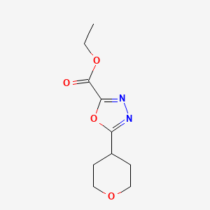 molecular formula C10H14N2O4 B3015267 Ethyl 5-(oxan-4-yl)-1,3,4-oxadiazole-2-carboxylate CAS No. 1402232-67-0