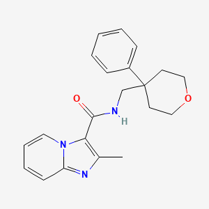 molecular formula C21H23N3O2 B3015270 2-甲基-N-((4-苯基四氢-2H-吡喃-4-基)甲基)咪唑并[1,2-a]吡啶-3-甲酰胺 CAS No. 1209583-23-2